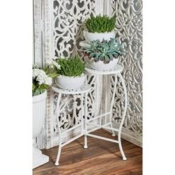 Wholesale 💯 Olivia & May 24" x 20" Modern 3-Tier Folding Plant Stand White - Olivia & May 🎉
