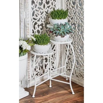Wholesale 💯 Olivia & May 24" x 20" Modern 3-Tier Folding Plant Stand White - Olivia & May 🎉 3 Wholesale 💯 Olivia & May 24" x 20" Modern 3-Tier Folding Plant Stand White - Olivia & May 🎉