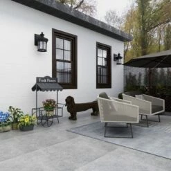 Best Sale 🔔 Olivia & May Small Metal Rectangular Rolling Garden Cart Plant Stand with Canopy and Fresh Flowers Black - Olivia & May ✨ -Planters Sales Store unnamed file 1026