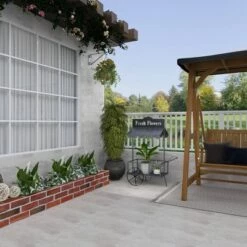 Best Sale 🔔 Olivia & May Small Metal Rectangular Rolling Garden Cart Plant Stand with Canopy and Fresh Flowers Black - Olivia & May ✨ -Planters Sales Store unnamed file 1028