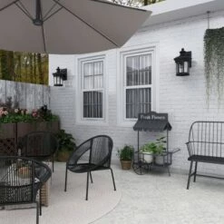 Best Sale 🔔 Olivia & May Small Metal Rectangular Rolling Garden Cart Plant Stand with Canopy and Fresh Flowers Black - Olivia & May ✨ -Planters Sales Store unnamed file 1029