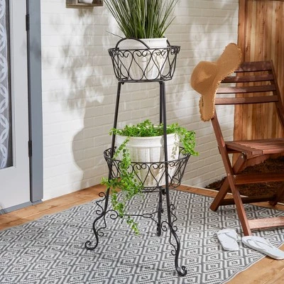Best deal π₯° Zingz & Thingz 9.25" Indoor/Outdoor Iron 2-Tier Plant Stand Black - Zings & Thingz π 5 Best deal π₯° Zingz & Thingz 9.25" Indoor/Outdoor Iron 2-Tier Plant Stand Black - Zings & Thingz π - Image 3
