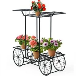Flash Sale 🔔 Costway 6-Tier Garden Cart Stand Flower Rack Display Decor Flower Pot Plant Holder 🛒 -Planters Sales Store unnamed file 1043