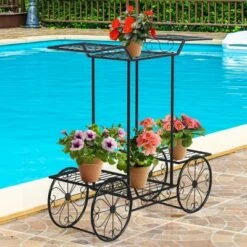 Flash Sale 🔔 Costway 6-Tier Garden Cart Stand Flower Rack Display Decor Flower Pot Plant Holder 🛒 -Planters Sales Store unnamed file 1045