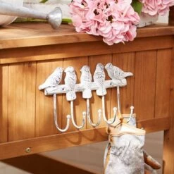 Top 10 🛒 Zingz & Thingz Zingz & Thingz 5.39" Indoor/Outdoor Birds Wall Hook Metal Plant Stand Silver 🎁 -Planters Sales Store unnamed file 1055