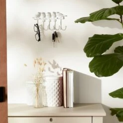 Top 10 🛒 Zingz & Thingz Zingz & Thingz 5.39" Indoor/Outdoor Birds Wall Hook Metal Plant Stand Silver 🎁 -Planters Sales Store unnamed file 1056