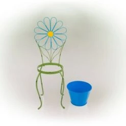 Best deal 👍 Alpine Corporation Alpine 24" Iron Flower Planter Stand Blue 🌟 -Planters Sales Store unnamed file 1076