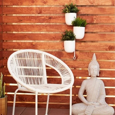 Coupon ✔️ Olivia & May Contemporary Indoor/Outdoor Metal Hanging Wall Planter Rack White - Olivia & May ❤️ 3 Coupon ✔️ Olivia & May Contemporary Indoor/Outdoor Metal Hanging Wall Planter Rack White - Olivia & May ❤️
