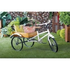 Hot Sale 🔥 Olivia & May 24" Rustic Iron Bicycle Inspired Flower Cart Brown - Olivia & May 💯