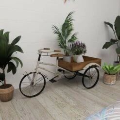 Hot Sale 🔥 Olivia & May 24" Rustic Iron Bicycle Inspired Flower Cart Brown - Olivia & May 💯 -Planters Sales Store unnamed file 1096