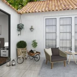 Hot Sale 🔥 Olivia & May 24" Rustic Iron Bicycle Inspired Flower Cart Brown - Olivia & May 💯 -Planters Sales Store unnamed file 1102