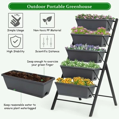 Best reviews of ๐ Costway 4 FT Vertical Raised Garden Bed 5-Tier Planter Box for Patio Balcony Flower Herb ๐ฏ 4 Best reviews of ๐ Costway 4 FT Vertical Raised Garden Bed 5-Tier Planter Box for Patio Balcony Flower Herb ๐ฏ - Image 2