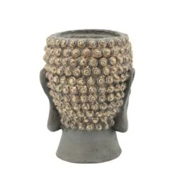 Outlet ✨ Sagebrook Home Buddha Head Resin Planter Gray ❤️ -Planters Sales Store unnamed file 1133