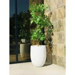 New 🔔 Rosemead Home & Garden, Inc. 21.7" Lightweight Concrete Outdoor Bowl Planter Pure White - Rosemead Home & Garden, Inc. 🌟