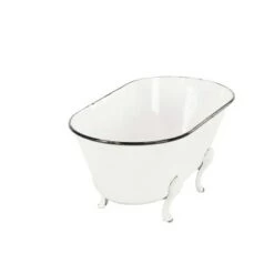 Best deal 🔥 Olivia & May 9" Contemporary Metal Enamel Tub Flower Planter White - Olivia & May ⭐ -Planters Sales Store unnamed file 1156