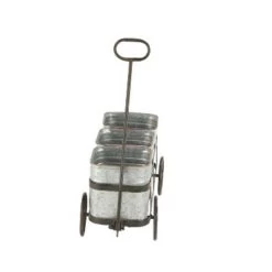 Buy 🤩 Olivia & May 16" Farmhouse Iron Vintage Wagon Novelty Planter Silver - Olivia & May 🔥 -Planters Sales Store unnamed file 1160