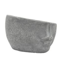 New 🎉 6" x 8" Resin Half Face Planter - Sagebrook Home Gray ⌛