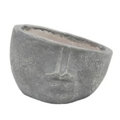 New 🎉 6" x 8" Resin Half Face Planter - Sagebrook Home Gray ⌛ -Planters Sales Store unnamed file 1187