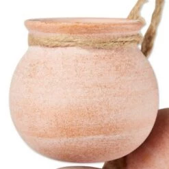 Discount 😀 Zingz & Thingz Zingz & Thingz 3.75" Indoor/Outdoor Dangling Terracotta Mini Pots Whitewash 😍 -Planters Sales Store unnamed file 1201