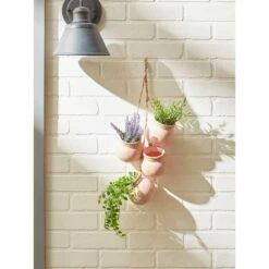 Discount 😀 Zingz & Thingz Zingz & Thingz 3.75" Indoor/Outdoor Dangling Terracotta Mini Pots Whitewash 😍 -Planters Sales Store unnamed file 1202