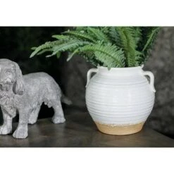 Best Sale 🔥 Olivia & May Ceramic Planter with Side Pot Handles White - Olivia & May 🔥