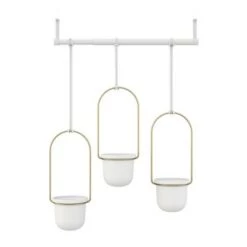 Buy 🥰 Triflora Hanging Planter White/Brass - Umbra 👍 -Planters Sales Store unnamed file 1250