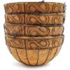 Promo 👏 Juvale 4 Pack Hanging Planters Basket with Coco Coir Liner, Flower Pots for Garden Wedding Home Décor, 13 x 7 x 7" ❤️