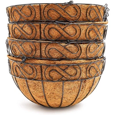 Promo 👏 Juvale 4 Pack Hanging Planters Basket with Coco Coir Liner, Flower Pots for Garden Wedding Home Décor, 13 x 7 x 7" ❤️ 2 Promo 👏 Juvale 4 Pack Hanging Planters Basket with Coco Coir Liner, Flower Pots for Garden Wedding Home Décor, 13 x 7 x 7" ❤️