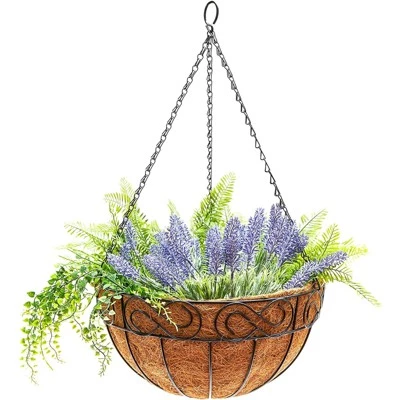 Promo 👏 Juvale 4 Pack Hanging Planters Basket with Coco Coir Liner, Flower Pots for Garden Wedding Home Décor, 13 x 7 x 7" ❤️ 8 Promo 👏 Juvale 4 Pack Hanging Planters Basket with Coco Coir Liner, Flower Pots for Garden Wedding Home Décor, 13 x 7 x 7" ❤️ - Image 7