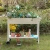 Best reviews of 💯 Gardenised Mobile Planter Raised Garden Bed Rectangular Flower Cart with Shelf 🧨