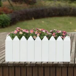 Coupon ✔️ Gardenised Rectangular Traditional Fence Design Vinyl Planter Box 😉 -Planters Sales Store unnamed file 1323