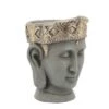 Wholesale ✔️ Sagebrook Home Buddha Head with Crown Resin Planter Gray 🎁 -Planters Sales Store unnamed file 1327