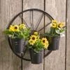 Coupon 🤩 The Lakeside Collection Lakeside Metal Wagon Wheel Garden Planter for Outdoors - Outdoor Fence Accent 🔥