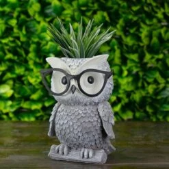Best Sale 🌟 Roman 9.25" Owl Spring Outdoor Patio Garden Planter - Gray 🎁
