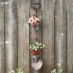 Budget 😍 The Lakeside Collection Lakeside Rustic Garden Tool Hanging Planter - Farmhouse Outdoor Wall Décor – Shovel 🔥