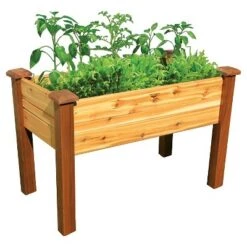 Hot Sale 🧨 Elevated Rectangular Garden Bed with Safe Finish- Western Red Cedar - Gronomics 🎉