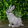 Outlet 🛒 Roman 11.25" Bunny Rabbit Spring Outdoor Patio Garden Planter - Gray 😉