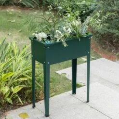 Budget 👏 Gardenised Green Freestanding Raised Garden Bed Rectangular Flower Planter 🛒