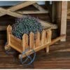 New 🔥 Olivia & May Traditional Wood and Iron Picket Fence Flower Cart Planter Brown - Olivia & May ⭐