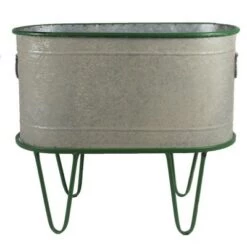 Budget 🛒 Direct International 🎄 Christmas 12.75" Green Oval Farm Fresh Tree Bucket Planter Decorate Decor - Planters 🔔