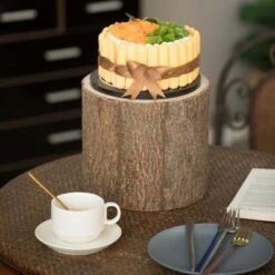 Budget 🤩 Vintiquewise Wooden Stump Tree Branch with Bark Succulent Planter Pot Flower Shelf 🎉 -Planters Sales Store unnamed file 1628