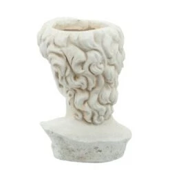 Best Pirce 🥰 Sagebrook Home Greek God Head Resin Planter Antique White ❤️ -Planters Sales Store unnamed file 1645