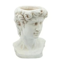 Best Pirce 🥰 Sagebrook Home Greek God Head Resin Planter Antique White ❤️ -Planters Sales Store unnamed file 1646