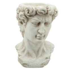 Best Pirce 🥰 Sagebrook Home Greek God Head Resin Planter Antique White ❤️ -Planters Sales Store unnamed file 1647