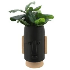 Best Pirce 😉 Sagebrook Home 22" Comic Face Resin Planter Black ✨ -Planters Sales Store unnamed file 1684