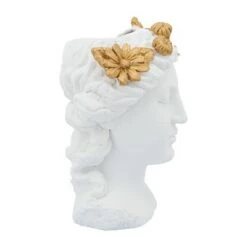 New 👍 Sagebrook Home Resin Flower Lady Bust Planter White/gold 😍 -Planters Sales Store unnamed file 1687