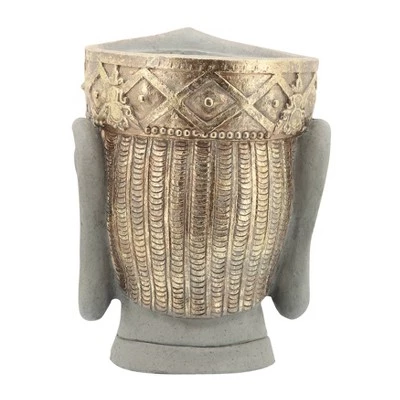 Coupon 馃専 Sagebrook Home 17" Polyresin Buddha Head Planter Gray/Gold 馃挴 5 Coupon 馃専 Sagebrook Home 17" Polyresin Buddha Head Planter Gray/Gold 馃挴 - Image 3