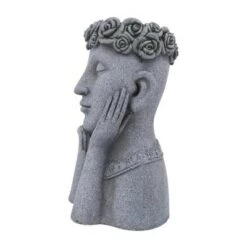Discount 😉 Sagebrook Home Resin Daydreaming Lady Planter Gray 🔥