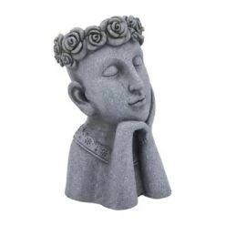 Discount 😉 Sagebrook Home Resin Daydreaming Lady Planter Gray 🔥 -Planters Sales Store unnamed file 1697
