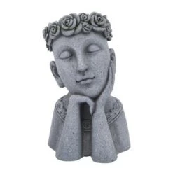 Discount 😉 Sagebrook Home Resin Daydreaming Lady Planter Gray 🔥 -Planters Sales Store unnamed file 1699